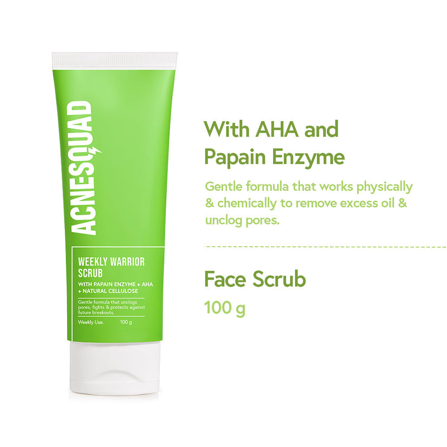 Weekly Warrior Scrub with Papain Enzyme + AHA + Natural Cellulose | 100g